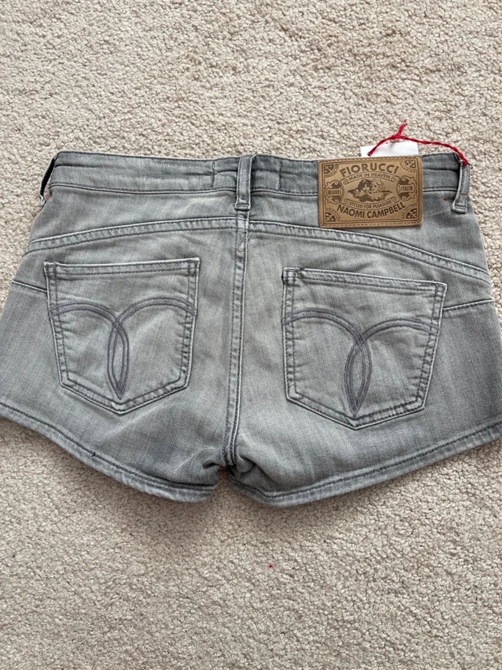 Fiorucci Light Gray Denim Short Shorts